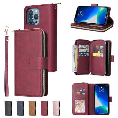 China LATEST Flip Cover Business Leather Phone Wallet Leather Phone Cases Shockproof Wallet Case For iPhone 14 13 fold 4 / flip 4 cases for sale