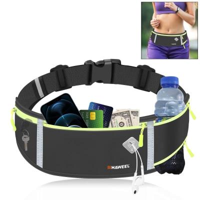 China Original Factory HAWEEL 600Dx600D 210T Waist Belt Fanny Pack Bag Sports Waterproof Waist Phone Anti-theft Running Pouch for sale