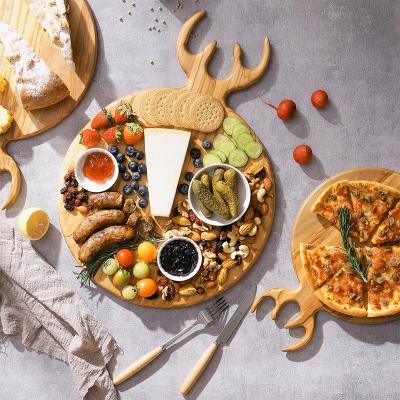 China Woodsun Viable Main Design Large Deer Olive Wood Cutting Board Multifunctional Natural Wooden Cutting Plate Suit for sale