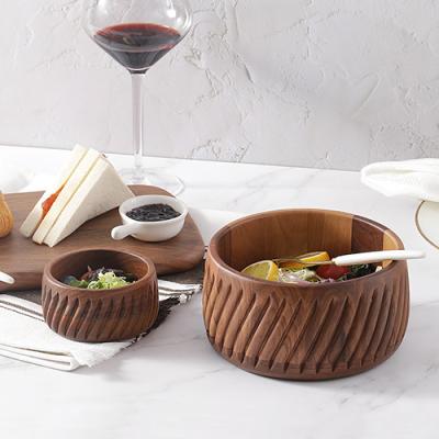 China OEM Customization Sustainable Black Walnut Wooden Salad Bowl for sale