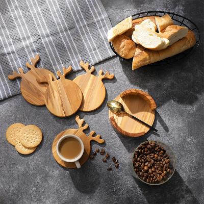 China Woodsun Viable Logo Olive Wood Coaster Set Made to Order for sale