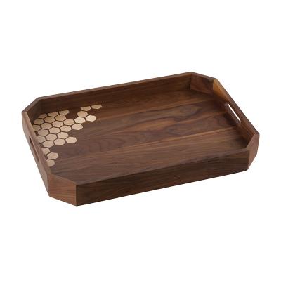 China Muti-purpose Black Walnut Maple Milk Pizza Wholesale Custom Hard Chocolate Serving Tray For Restaurant for sale