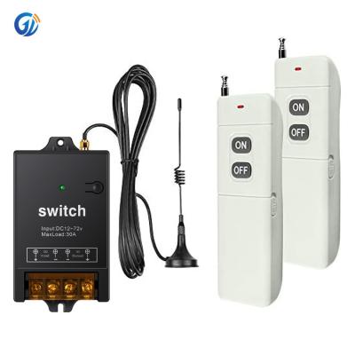 China Wide Control Extend 2021 2 Band Switch 3000m RF Relay Switch DC12V-72V RF Transmitter Receiver 433mhz Wireless Remote Control Switch High Quality for sale