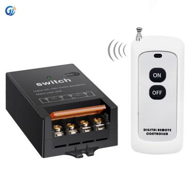 China Black Industrial Easy Installation RF 433 Code On/Off AC 110v 220v 40A Relay Receiver Lightweight Wireless Remote Control Switches 433 For Motor for sale