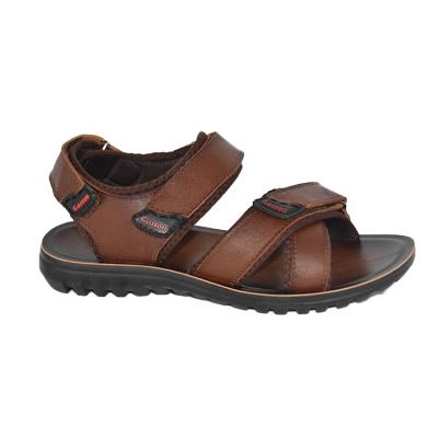 China Factory Direct Grade Gentlemen Tops PU Brown Non-slip Comfort Men's Breathable Sandals for sale