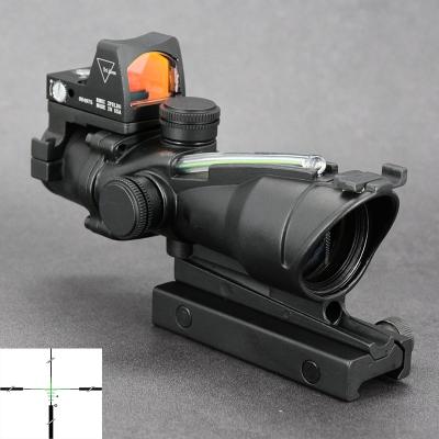 China Aluminum Alloy Prism Green Fiber Optics 4x32 Rifle Scope Rmr 1x Dot Sight Weaver Picatinny Mount Tactical Red Base Hunting Riflescope M9986 for sale