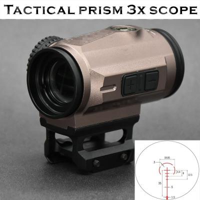 China 3x Optics Aluminum Alloy Base Picatinny Rail Mount Base Prism Magnifier Scope Tactical Waist for sale