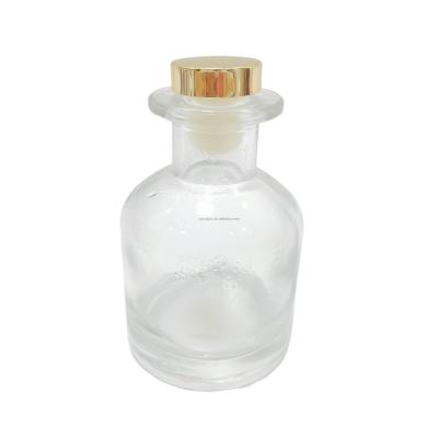 China Luxury Clear Round Glass Empty Reed Diffuser Bottle Aromatherapy Bottles Perfume Bottle Glass Perfume Bottles for sale