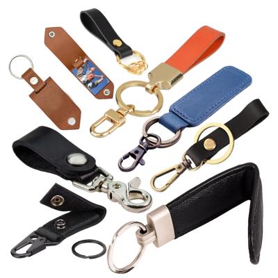 China 2021 New Arrivals Simple With Logo Promotional Custom Metal Gifts Leather Key Chain High Quality Pu Keyring for sale