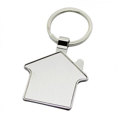 China Customized Cheap Round Clear Hotel Motel Price Sublimation House Mute Key Leather Chain for sale