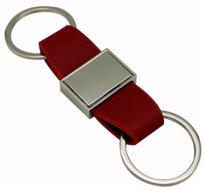 China Wholesale Custom High Quality Leather Logo Metal Key Chain Leather Carabiner Key Chain for sale