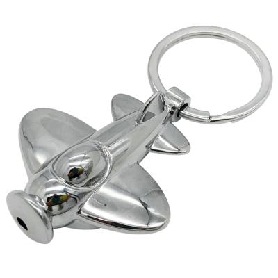 China Promotion Gift Wholesale Bluk Sublimation 3D Logo Airplane Keychain Metal Key Chain Customized Key Chain for sale