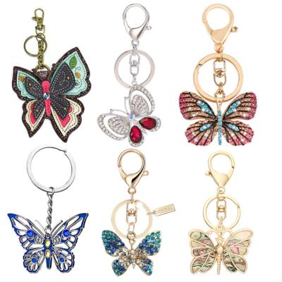 China Wholesale Custom Logo Souvenir Metal Llaveros Leather Eco-Friendly Mask Butterfly Custom Enamel Key Chain for sale