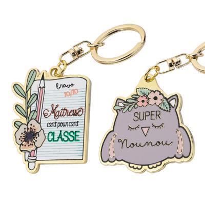 China Llaveros Cartoon Metal Custom Enamel Key Chain Candy Logo Animal Strawberry Metal Wholesale Souvenir for sale