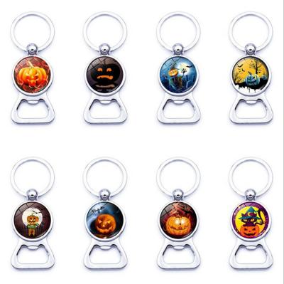 China 2021 Fashionable OEM Customized Halloween Personal Beer Bottle Opener Metal Key Chain With Epoxy Souvenir Gift for sale