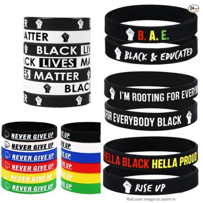 China Wholesale Custom Letter Black Casual/Sporting Lives Matter Wristbands Silicone Wristband Sports Wristband Souvenir Gift for sale