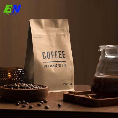 China Custom Eco Friendly 100% Compostable Barrier Bags Cookie Food Grade Packaqing Coffee Bean Pouch Kraft Paper Bag for sale