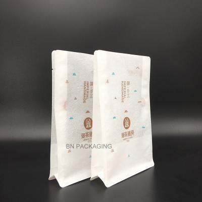 China Recyclable Customized Tea Powder Rice Paper Beans Bags 1kg Salt Packing Pouch Cane Cosmetic Sugar Packaged Pouch for sale