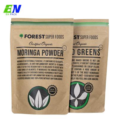 China Recycled materials custom labels printed personalized kraft paper doypack zip lock pouch tobacco packaging bag for sale