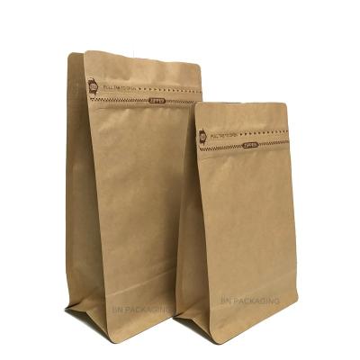 China Recycled Materials 100% Eco Friendly Packaging Green Flat Bottom Kraft Paper Bags No Printing for sale