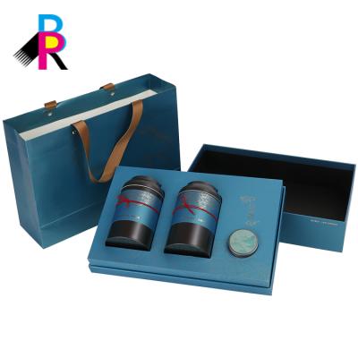 China Recycled Logo Full Color Recycled Rigid Materials Custom Cardboard Gift Packaging Tea Box Set for sale