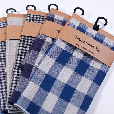 China Huntington Floral Plaid Casual Men's Cotton Pocket Squares Manufacturers for sale