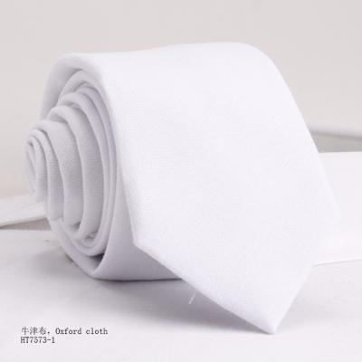 China Custom Cotton Casual Mens White Ties Solid Color Wedding Ties For Bridegroom for sale