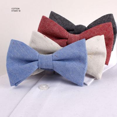 China Latest Design Pure Beautiful Color Cotton Cambric Bow Tie for sale