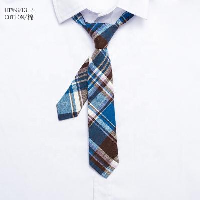 China Wholesale Fashion Cotton School Style Classic Plaid Kids Tie for sale