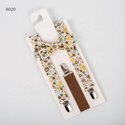 China Wholesale Cotton Floral Custom Suspenders and Bowtie Set For Men for sale