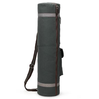 China Travel Eco-Friendly Eco-Friendly Outdoor Canvas Adjustable Yoga Mat Bag For Yoga Exercise for sale