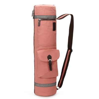 China Fashion Eco-friendly Canvas Exercise Yoga Mat Carry Bag With Adjustable Shoulder Strap For Yoga Mat Bag for sale