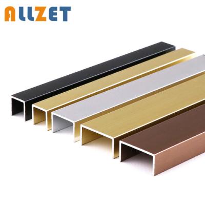 China Factory Price Free Sample Wholesale Modern Aluminum U Shaped Metal Trim Tile Strips For Wall Decoration for sale