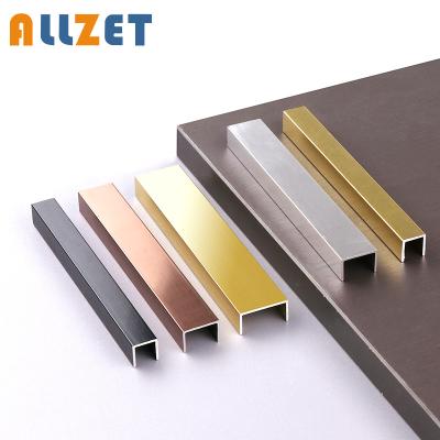 China Allzet Modern Aluminum Cabinet U Molding Sharpening Metal Trim For Wall Paneling for sale