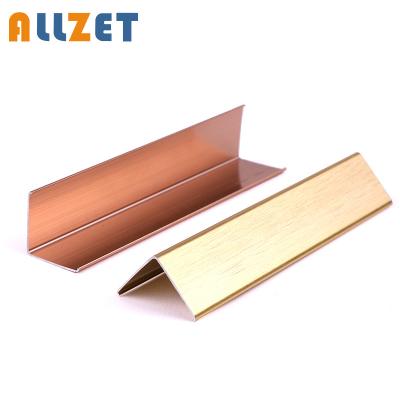 China Modern Manufacturer Aluminum L Strip Allzet Corner Guard For Walls L Shape Decorative Metal Tile Trim for sale