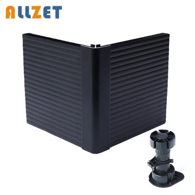 China Allzet Modern 11 Cm Black And White Kitchen Pedestal Cabinet Aluminum Skirting Board for sale