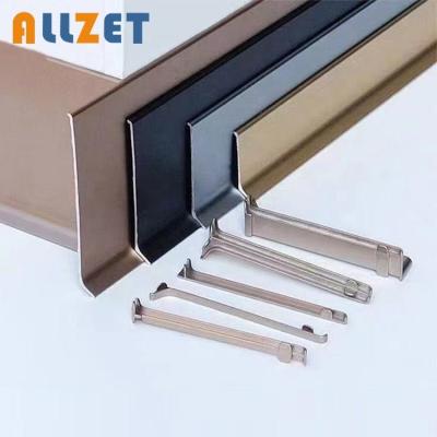 China Allzet Foshan Curve Skirting Board Modern Aluminum Self Adhesive Wall Skirting Profile for sale