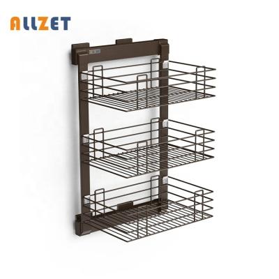 China Three-Layer Expandable Wardrobe Accessories Side To Pull Out Sliding Rattan Storage Drawer for sale