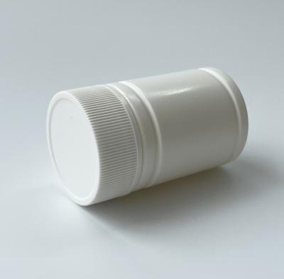 China White Medicine 25ml 25CC 30ML HDPE Round Tablet Pill Bottles With White Ribbed Caps Tops Capsule Packing Bottles for sale