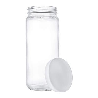 China Beverage 16 Ounce 500cc Wide Mouth Juice Water Glass Bottles Clear With Lids Smoothies Beverage Storage Bottles for sale