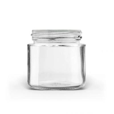 China Custom Round Glass Cosmetic Jar Cosmetic Jar 1oz 2oz 4oz 9oz Straight Sided Glass Jars With Lid for sale