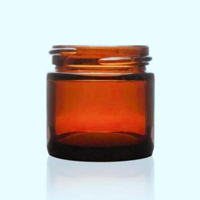 China Custom Clear Amber Cosmetic 1oz 2oz 4oz 9oz Straight Sided Glass Cosmetic Jar With Lids for sale