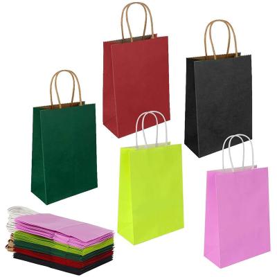 China Biodegradable Custom Your Own Logo Size Color Cheap Food Take Away Bown Kraft Paper Bag With Handle for sale