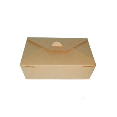 China Recycled Materials Kraft Paper Fold-to-Go Box Meal Paper Box Takeout Wholesale for sale