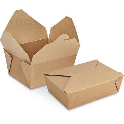 China Reused Materials Packaging Paper Meal Box Cast And Grease Togo Boxes For Food Recyclable Resistant Unbleached And BPA Free for sale