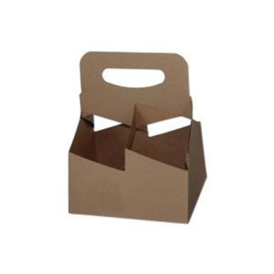 China Customized Biodegradable Paper Cup Carriers Paper Cup Carriers Printing Foldable Durable Corrugated Coffee Catering 4 Customized Portable Tray for sale