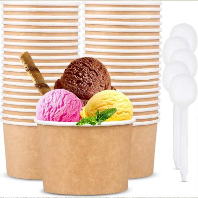 China Factory direct sale ice cream dessert disposable paper cup packaging paper moisture proof cup for sale