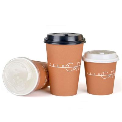 China Biodegradable 8 oz 12 oz 16 oz Single Wall White Paper Coffee Mug with White Injection Lids for sale