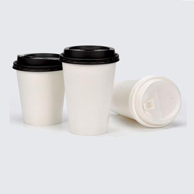 China Wholesale Biodegradable Disposable Hot Beverage Paper Coffee Cups With Lids 8OZ 12Oz 16OZ for sale