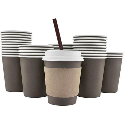 China Biodegradable Insulated Paper Cups Coffee To Go Single Wall White 12oz 350ml Kraft Paper Cups Maker for sale